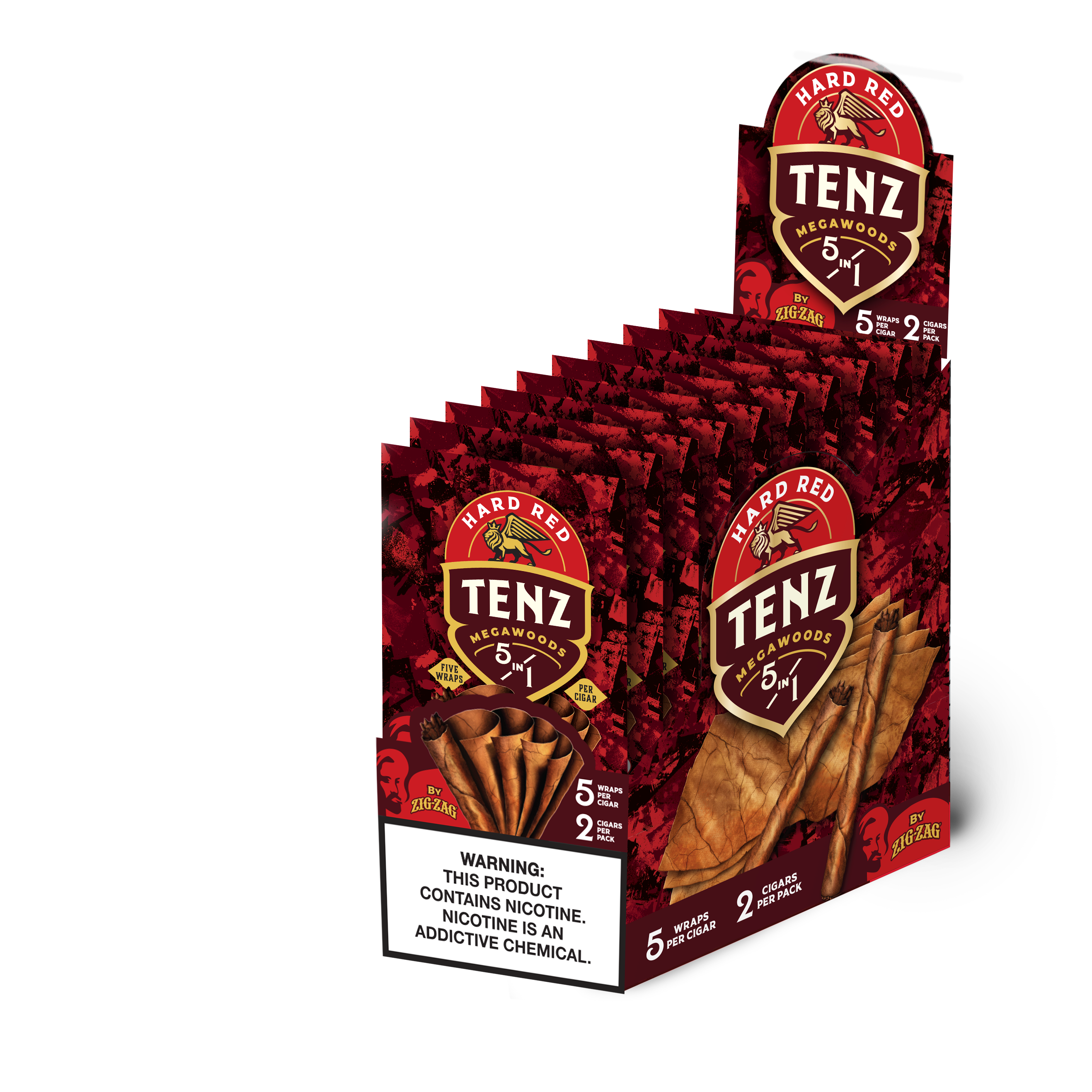 Zig-Zag Tenz Natural Leaf Cigars - Hard Red