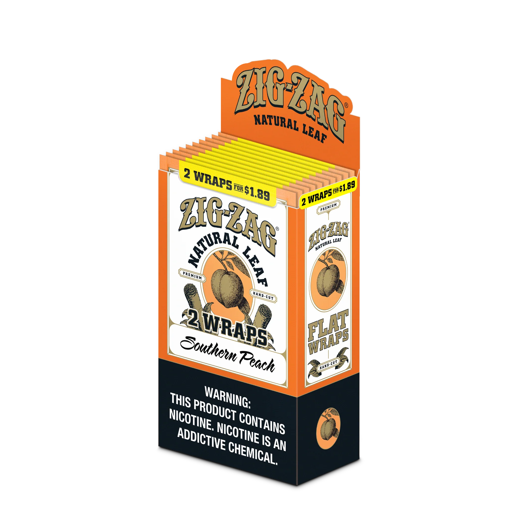 Zig-Zag Natural Leaf Flatwraps - Southern Peach