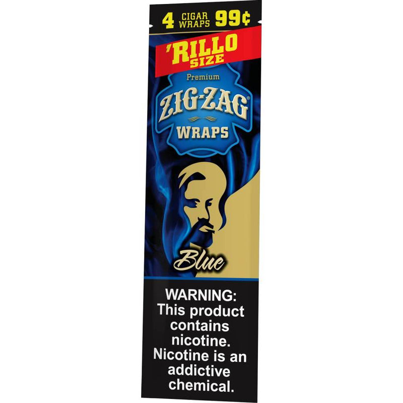 Zig-Zag Blue Cigar Wraps Rillo Size