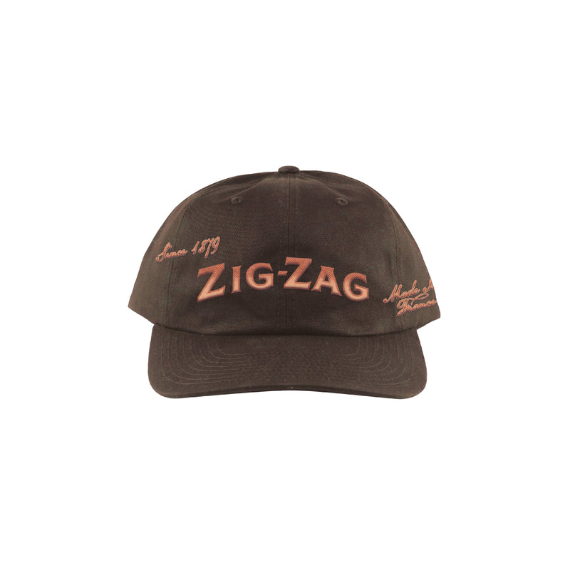 Zig-Zag Motif Hat - Dark Brown