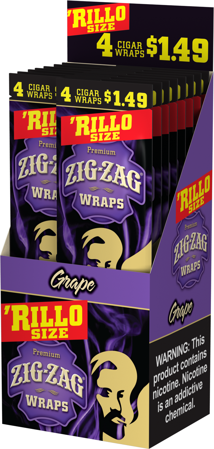 Zig-Zag Grape Cigar Wraps Rillo Size