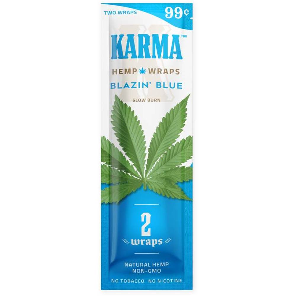 karma tobacco KARMA Blazin' Blue Hemp Wraps
