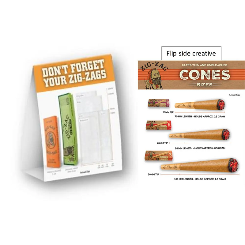 TENT CARD - ZZ PAPERS/CONES (25 PER PACK) 4-23