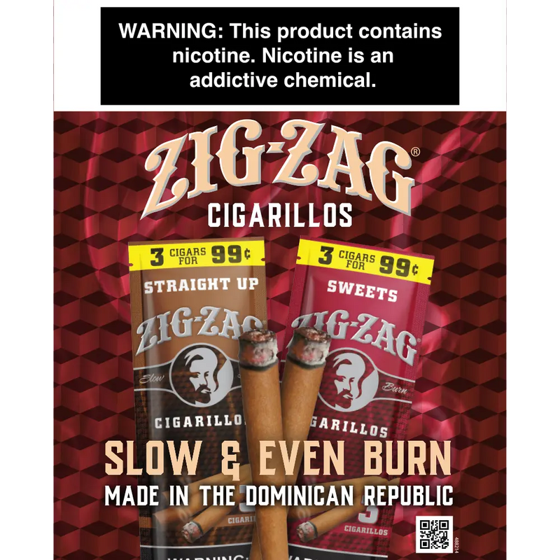 WINDOW CLING – ZZ CIGARILLOS 6X9 (25 PER PACK) 10-23