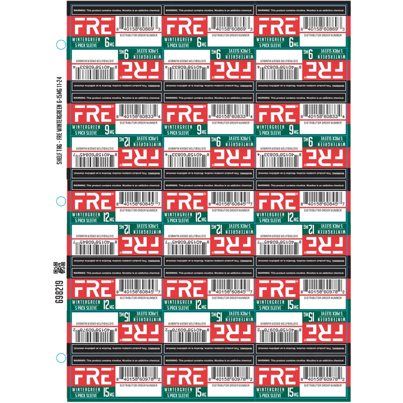SHELF TAG - FRE WINTERGREEN 6-15MG 11-24