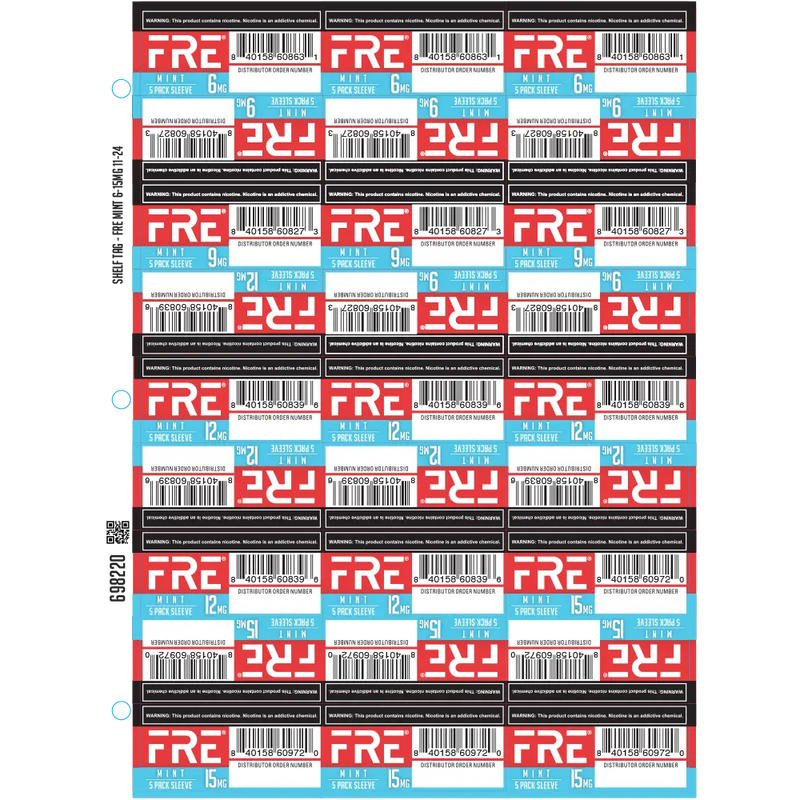 SHELF TAG - FRE MINT 6-15MG 11-24