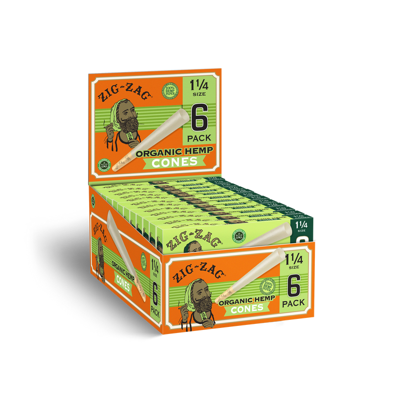Zig Zag 1 1/4 Organic Hemp Paper Cones (6ct)