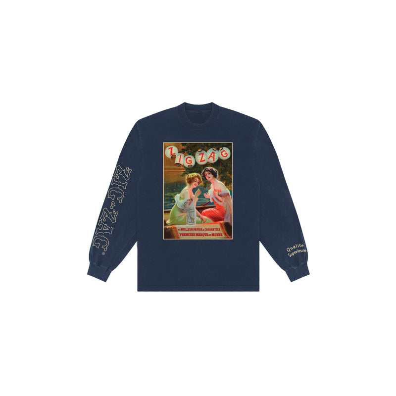 Zig-Zag Lantern Long Sleeve - Navy Blue