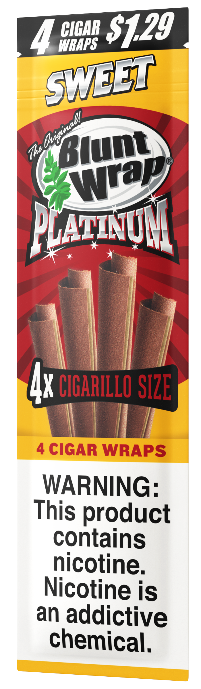 Blunt Wrap Platinum Sweet Cigarillo Size Wraps