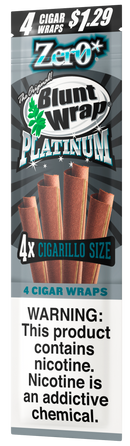 Blunt Wrap Platinum Zero Cigarillo Size Wraps