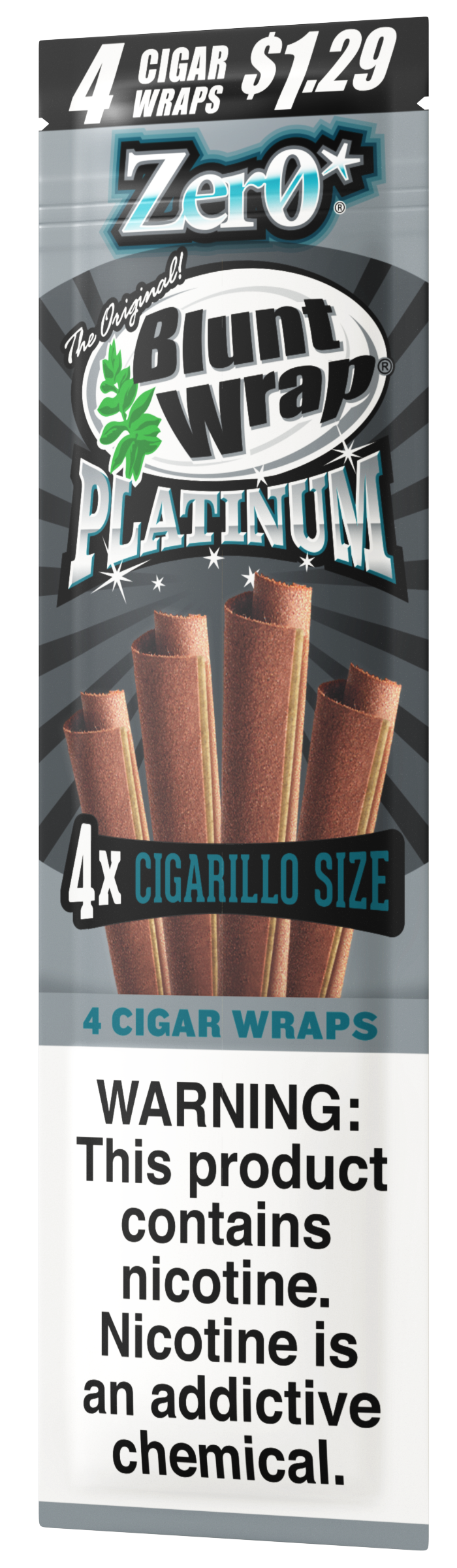 Blunt Wrap Platinum Zero Cigarillo Size Wraps