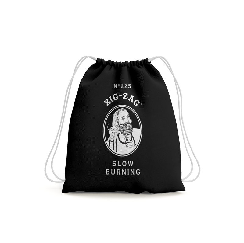 Zig-Zag Black Drawstring Bag
