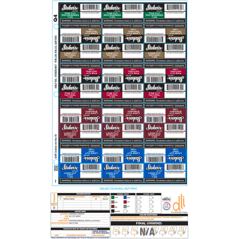SHELF TAG - STOKERS MST TUB - 5 Styles 7-18