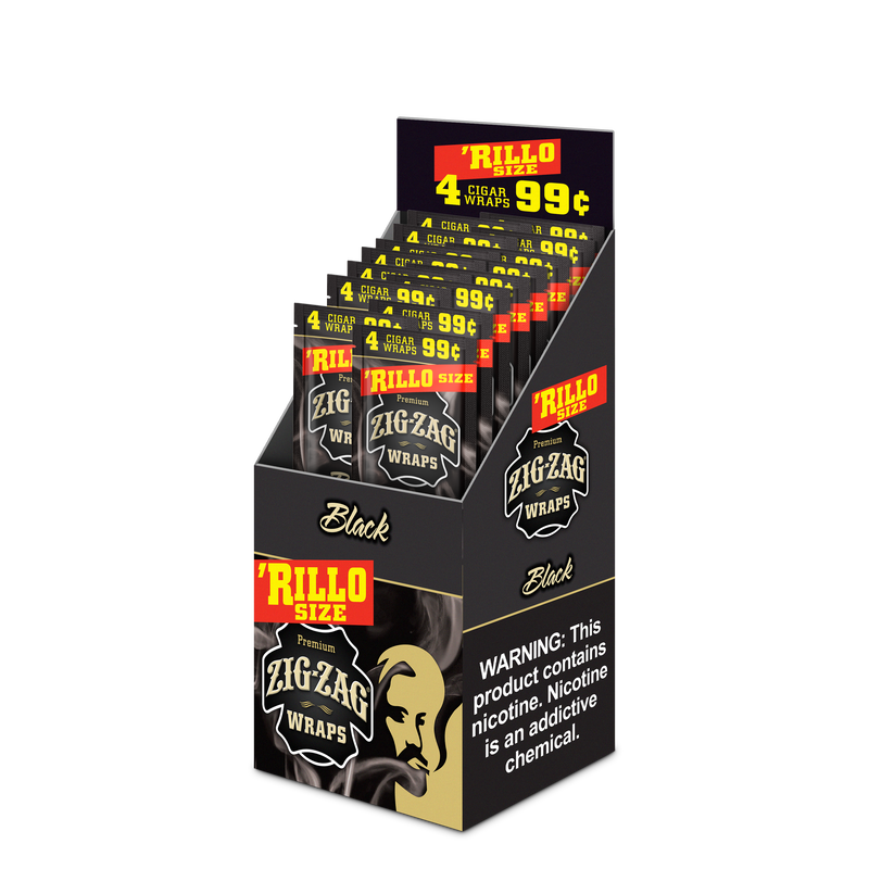 Zig-Zag Black Cigar Wraps Rillo Size