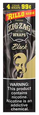 Zig-Zag Black Cigar Wraps Rillo Size