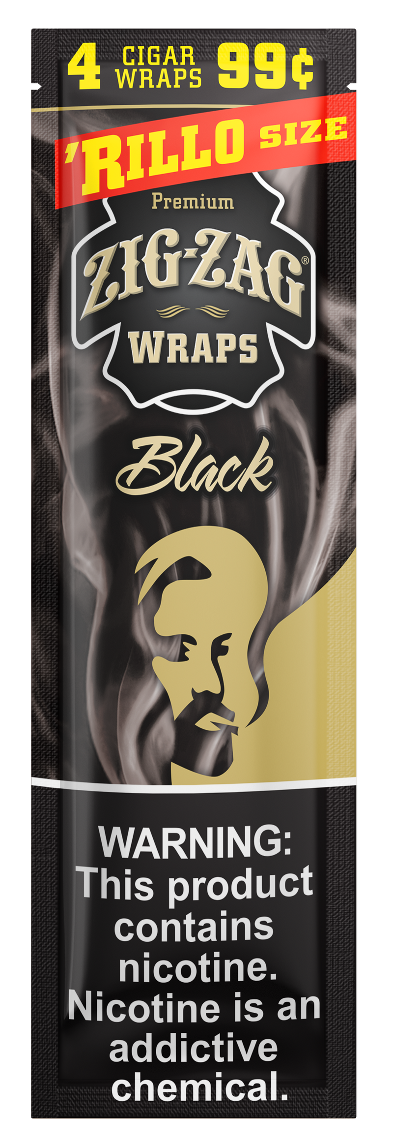Zig-Zag Black Cigar Wraps Rillo Size