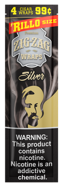 Zig-Zag Silver Cigar Wraps Rillo Size
