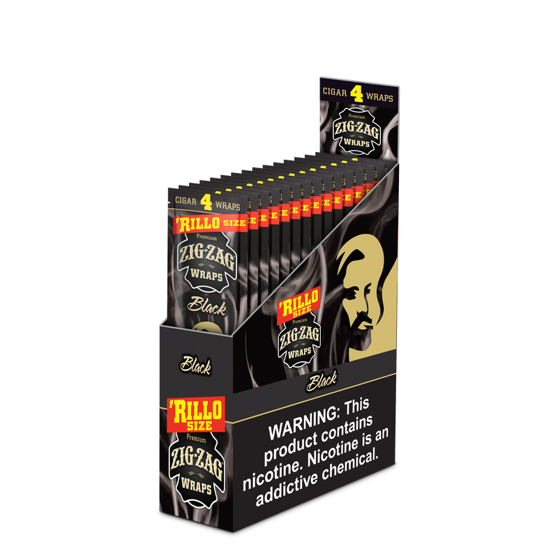 Zig-Zag Black Cigar Wraps Rillo Size