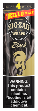 Zig-Zag Black Cigar Wraps Rillo Size