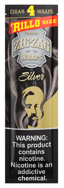 Zig-Zag Silver Cigar Wraps Rillo Size