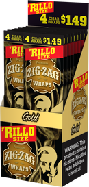 Zig-Zag Gold Cigar Wraps Rillo Size