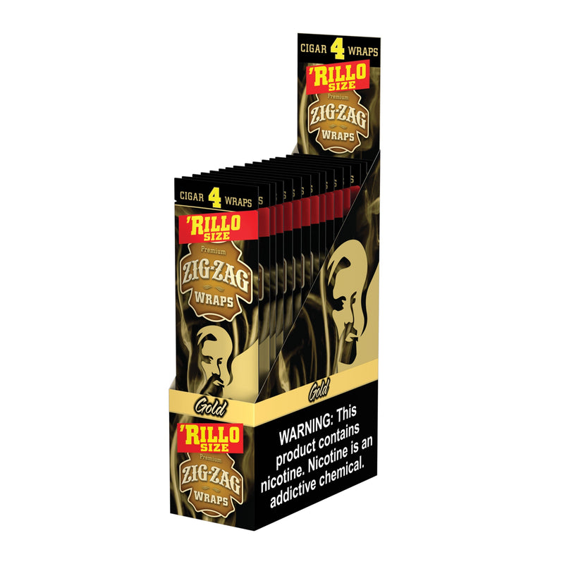 Zig-Zag Gold Cigar Wraps Rillo Size