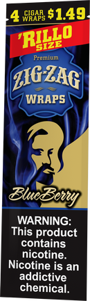 Zig-Zag Blueberry Cigar Wraps Rillo Size