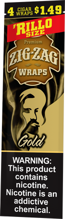 Zig-Zag Gold Cigar Wraps Rillo Size