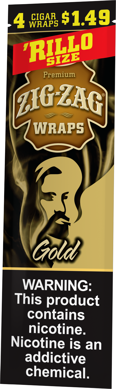 Zig-Zag Gold Cigar Wraps Rillo Size