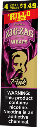 Zig-Zag Pink Cigar Wraps Rillo Size