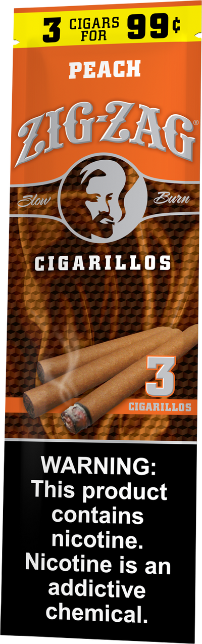 Zig-Zag Peach Cigarillos, 3 for $0.99