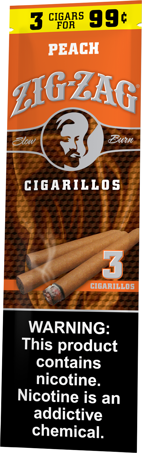 Zig-Zag Peach Cigarillos, 3 for $0.99