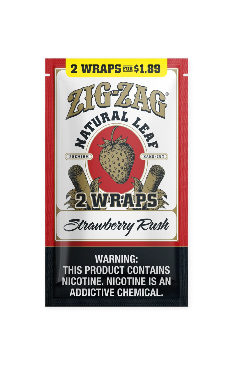 Zig-Zag Natural Leaf Flatwraps - Strawberry Rush