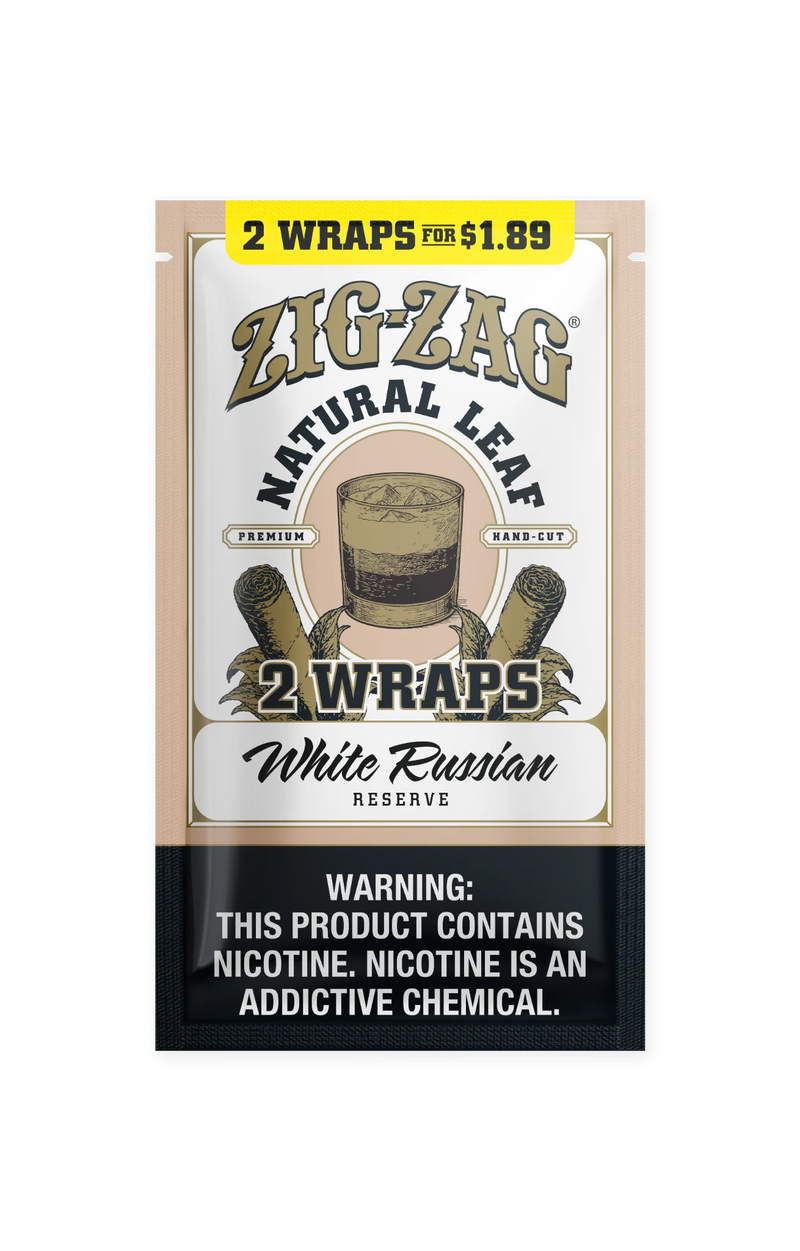 Zig-Zag Natural Leaf Flatwraps - White Russian Reserve