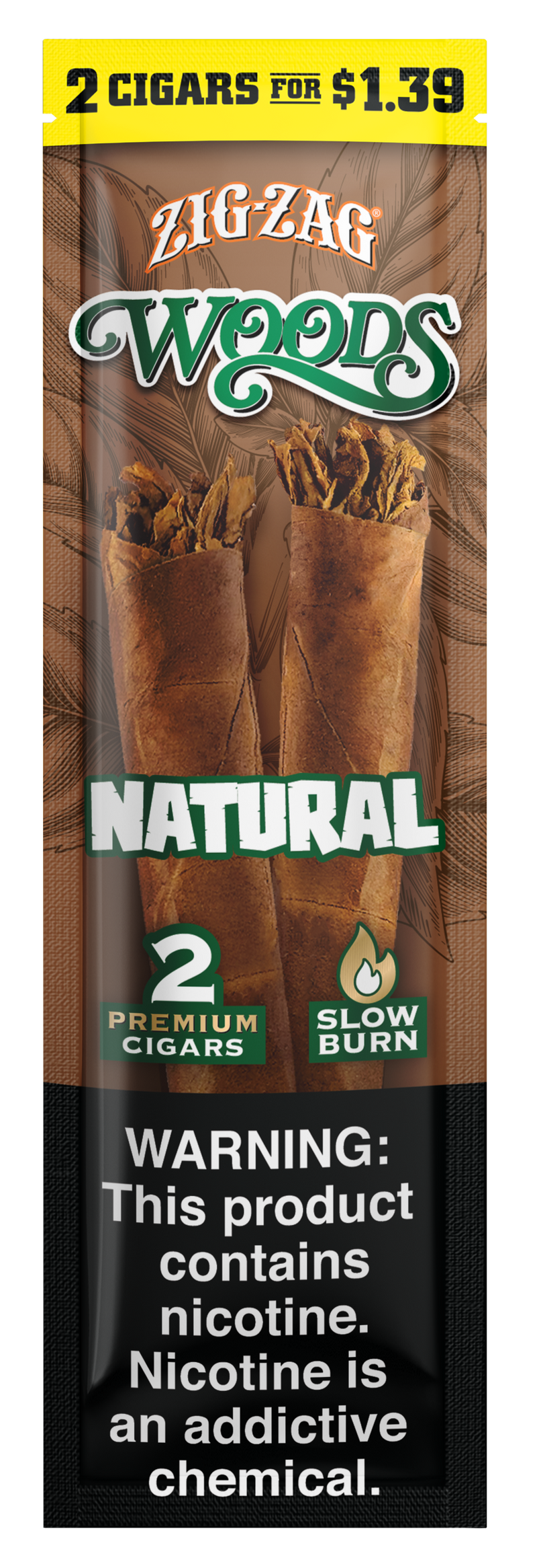 Zig-Zag Woods Rough Cut Cigars - Natural
