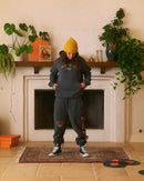 Zig-Zag French Orange Hoodie - Vintage Black