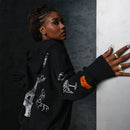 Merci Zip-Up Hoodie - Black