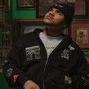 Merci Zip-Up Hoodie - Black