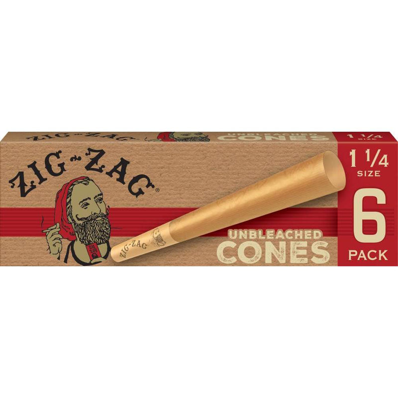 Zig-Zag 1 1/4 Unbleached Paper Cones (6ct)