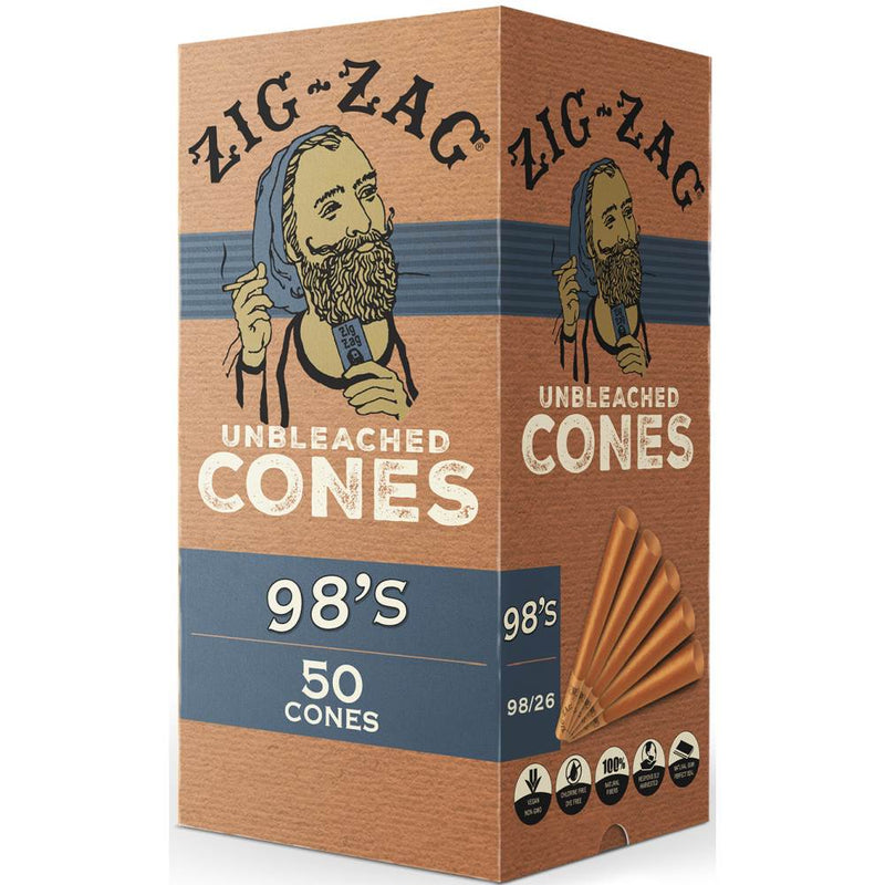 Zig-Zag 98's Unbleached Mini Bulk Cones