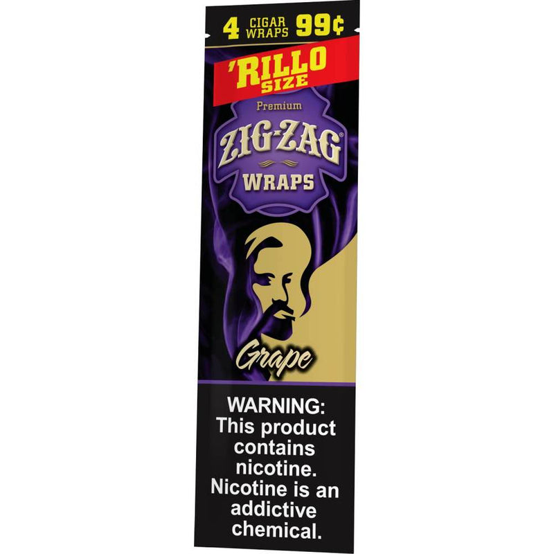 Zig-Zag Grape Cigar Wraps Rillo Size