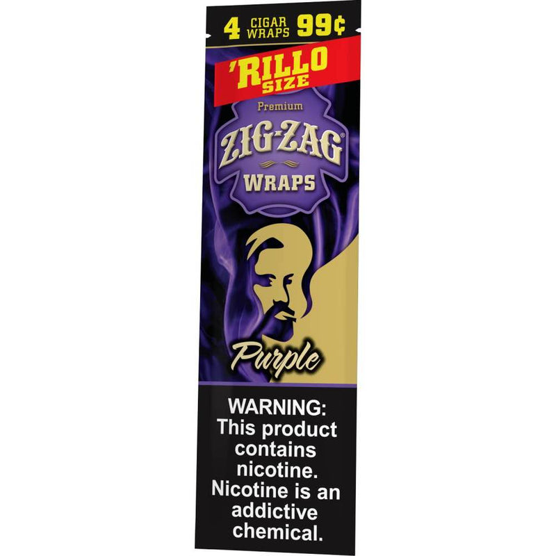 Zig-Zag Purple Cigar Wraps Rillo Size