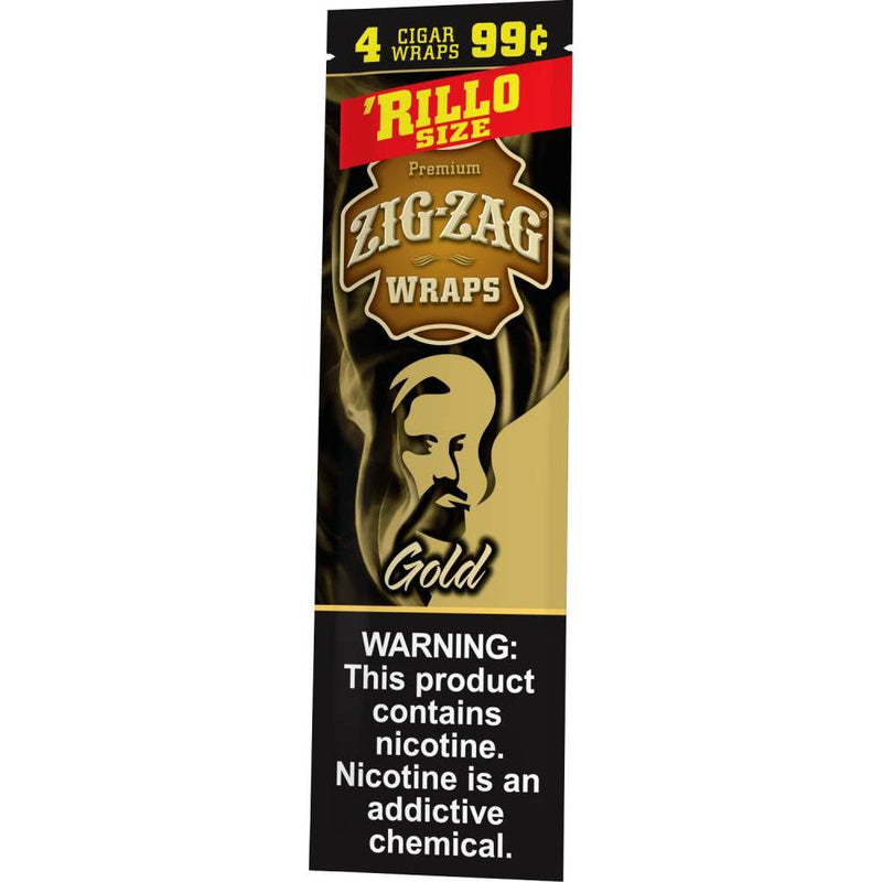 Zig-Zag Gold Cigar Wraps Rillo Size