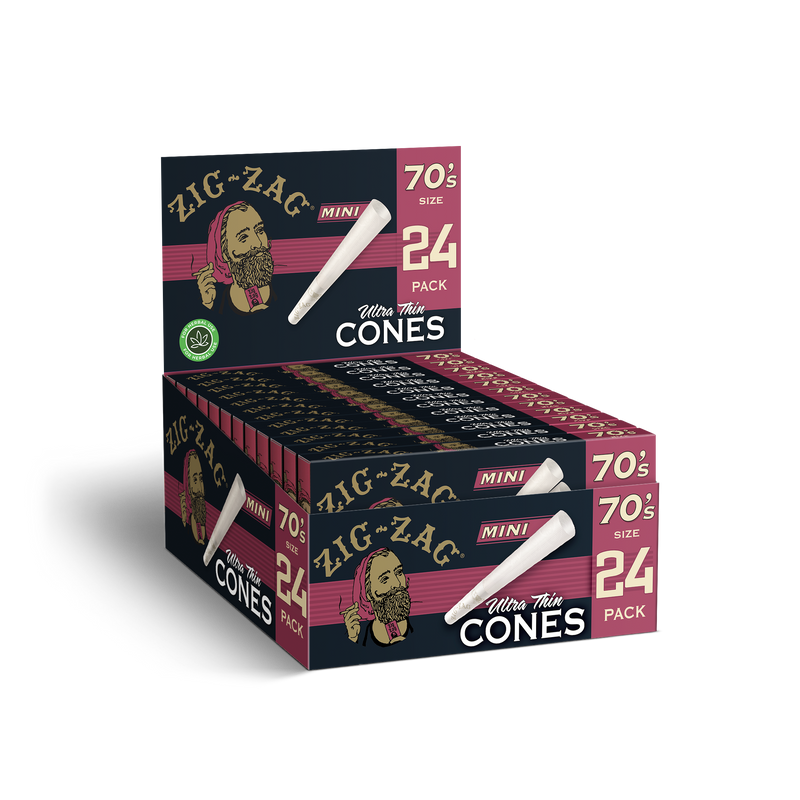 Zig-Zag 70mm Ultra Thin Paper Cones (24ct)