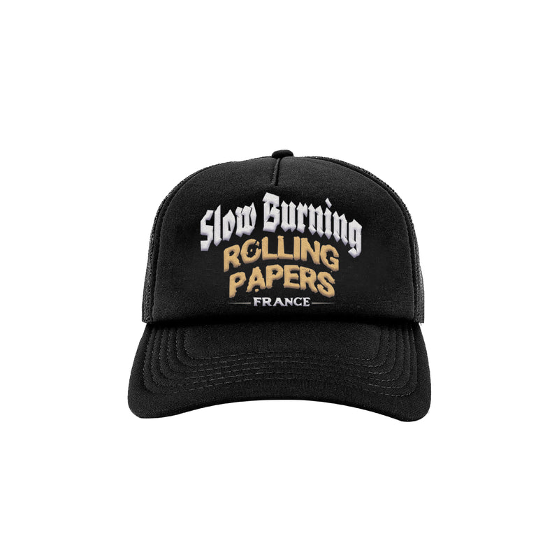 Zig-Zag Slow Burning Trucker Hat - Black