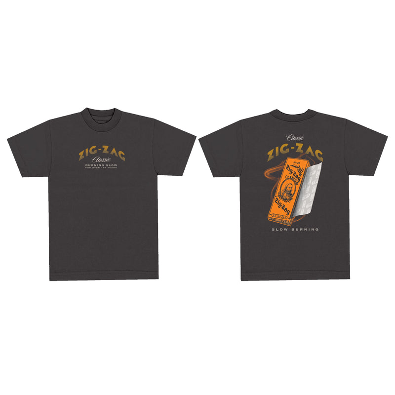 Zig-Zag French Orange T-Shirt - Vintage Black