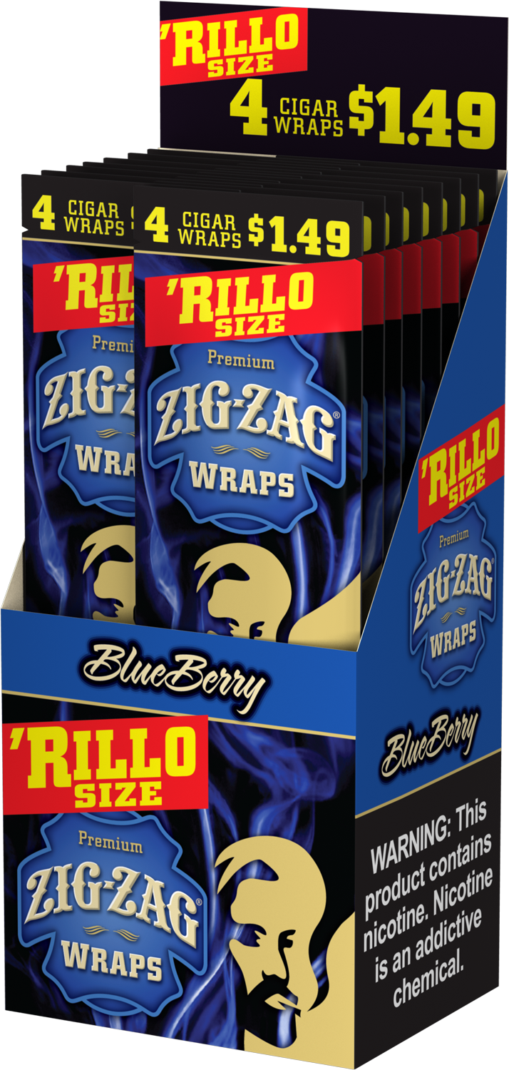 Zig-Zag Blueberry Cigar Wraps Rillo Size